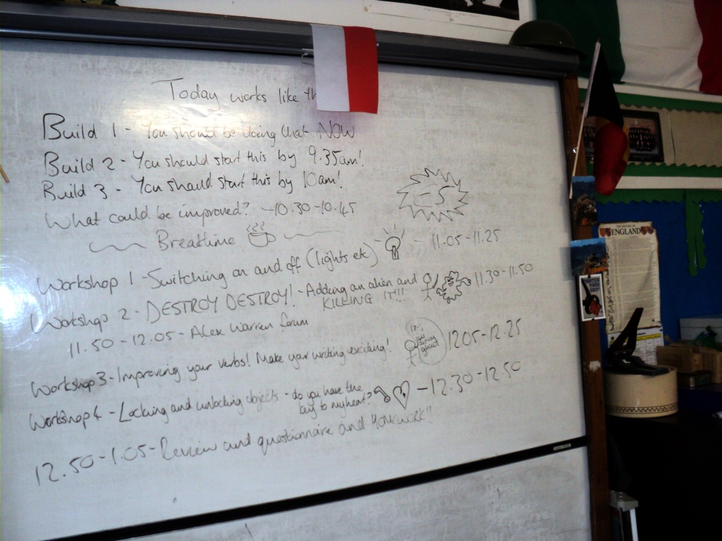 Timetable for the day